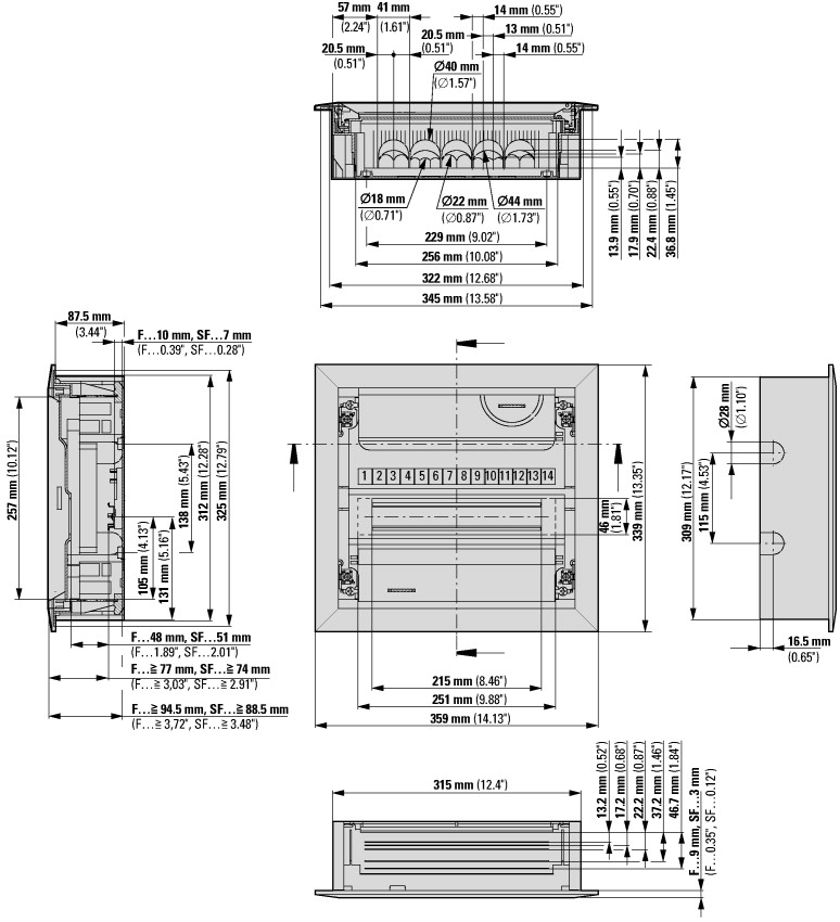 178806 Компактная распределительная панель в полой стене; 1-рядная; дверь из листовой стали плоская (KLV-12HWP-F)