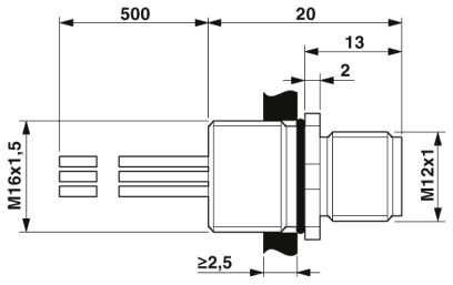 Phoenix contact 1405238 SACC-E-M12MS-12CON-M16/0,5 VA Встраиваемые разъемы
