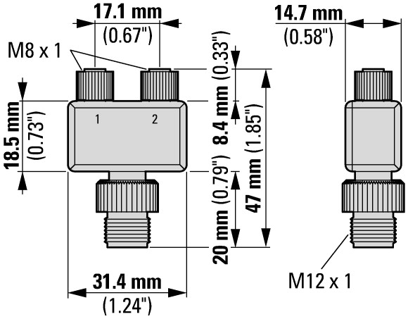 174705 Сплиттер SWD IP67, со штекер M12 на два гнезда M8, 4-полюсн., контакт 4 (SWD4-SP-4084)