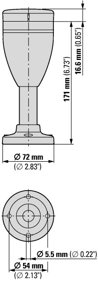 171443 Базовый модуль;100 мм алюминиевая труба с опорой (SL7-CB-100)