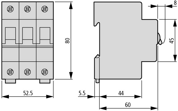 278924 Автоматический выключатель 6А, кривая отключения Z, 3 полюса, откл. способность 10 кА (FAZ-Z6/3)