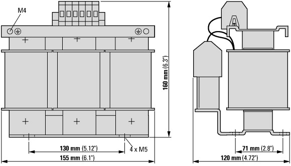 271590 Синус-фильтр, 3p, 400 В АС, 10A (DX-SIN3-010)