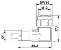 Phoenix contact 1513839 SAC-4P-25,0-PUR/M12FR-3L VA Кабель для датчика / исполнительного элемента