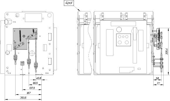 184217 Interlock, mechanical, type 32, Bowden cable, drawout (IZMX-MIL32C-W40-1)