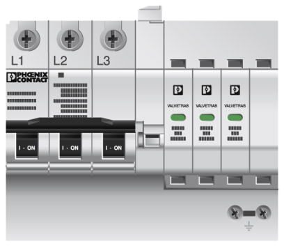 Phoenix contact 2882776 VAL-CP-MCB-3C-350/40/FM Разрядник для защиты от импульсных перенапряжений, тип 2