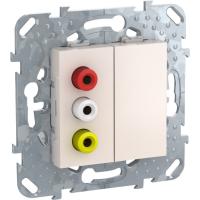 Schneider Electric MGU5.431.25ZD UNICA РОЗЕТКА 3 RCA, БЕЖЕВЫЙ