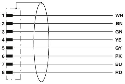 Phoenix contact 1522846 SAC-8P-M12MR/10,0-PUR SH Кабель для датчика / исполнительного элемента