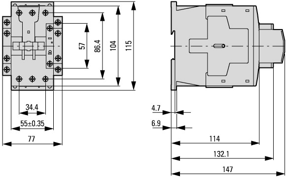 109191 контактор 72А, управляющее напряжение 110В (АС), категория применения AC-3, AC-4 (DILM72(110V50HZ,120V60HZ))