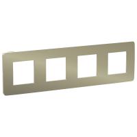 Schneider Electric NU280851 UNICA STUDIO рамка 4-постовая, БРОНЗА/бежевый