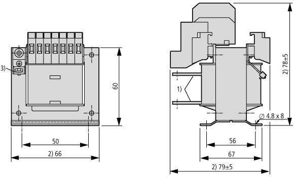 204935 Однофазный трансформатор , 60 ВА , 230 / 24 В (STN0,06(230/24))