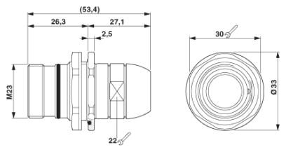 Phoenix contact 1600738 RC-16P1N8AQ006 Разъем проходной