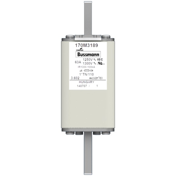 170M3189 Быстрый предохранитель 63A 1250V 1*TN/110 AR CU