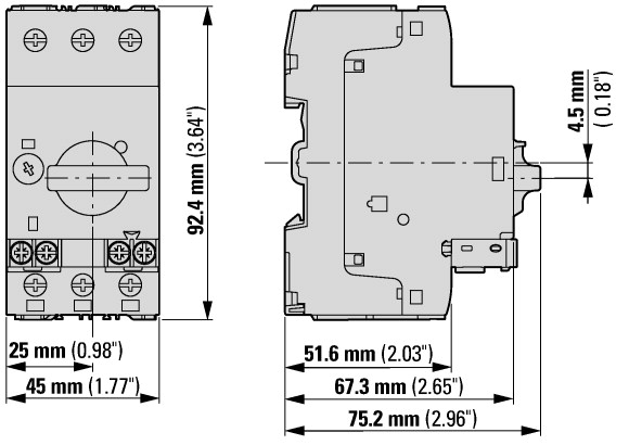 72722 PKM0-0,4 Автоматический выключатель без защиты от перегрузки MOELLER / EATON (арт.072722)