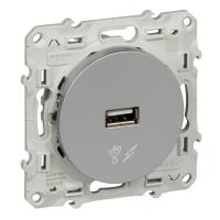 Schneider Electric S53R408 ODACE РОЗЕТКА USB, одиночный разъем, АЛЮМИНИЙ