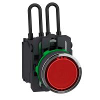 Schneider Electric XB5AW24B5 КН.С ПОДС.,С ЛАМПОЙ ТЕСТ, 24В, КРАС.,ПЛ