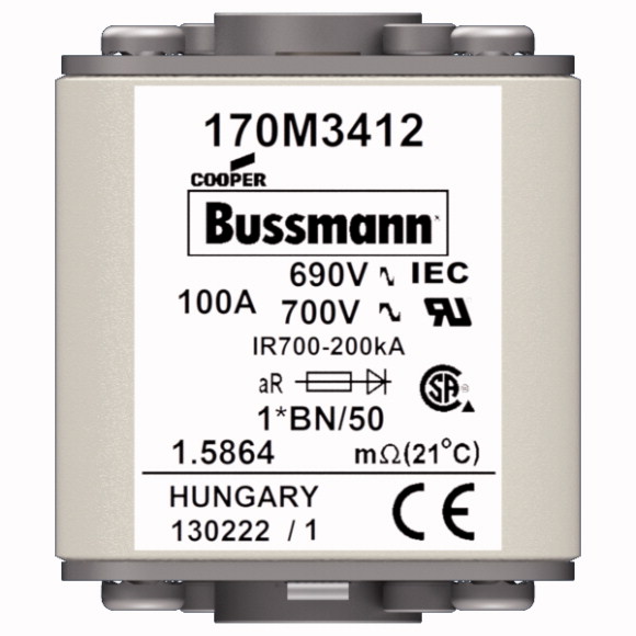 170M3412 Быстрый предохранитель 100A 690V 1*BN/50 AR UC