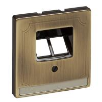 Schneider Electric MTN292643 MERTEN ЦЕНТР.ПЛАТА для механизма розетки UAE, 2 поста, АНТИЧНАЯ ЛАТУНЬ, SD