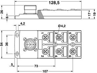 Phoenix contact 1692433 SACB-6/12-L-M23 Коробка датчика и исполнительного элемента