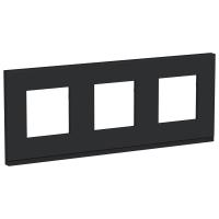 Schneider Electric NU600682 UNICA PURE рамка 3-поста, горизонтальная, КАУЧУК/антрацит