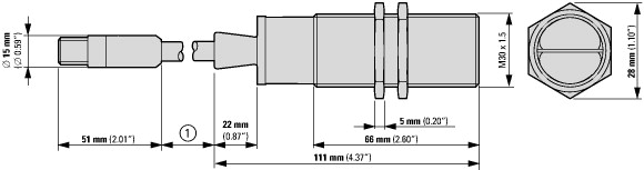 135691 Оптический датчик, DC, 30мм, метал, M12 (E58-30RS18-HLP)