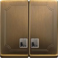 Schneider Electric MTN413543 MERTEN КЛАВИША двойная с окном для свет. инд. АНТИЧНАЯ ЛАТУНЬ, SD