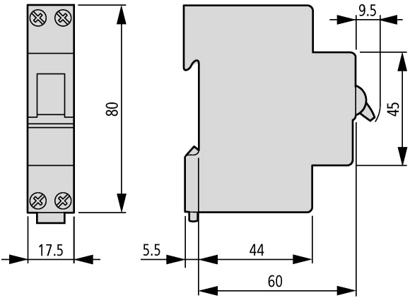 279147 Автоматический выключатель 10А, кривая отключения В, 1+N полюса, откл. способность 6 кА (FAZ-PN-B10/1N)