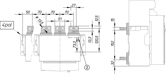 183970 Connection 3p horizontal/vertical (IZMX-THV163-1)