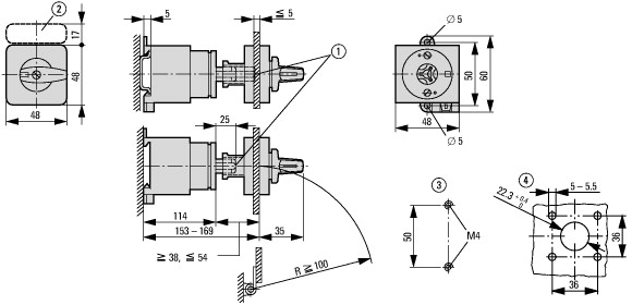 907846 Специальные выключатели, T0, 20 A, Промежуточный монтаж, 8 Модуль (модули) (T0-8-SOND*/Z)