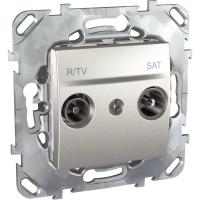 Schneider Electric MGU5.454.30ZD UNICA TOP РОЗЕТКА R-TV/SAT, одиночная, АЛЮМИНИЙ