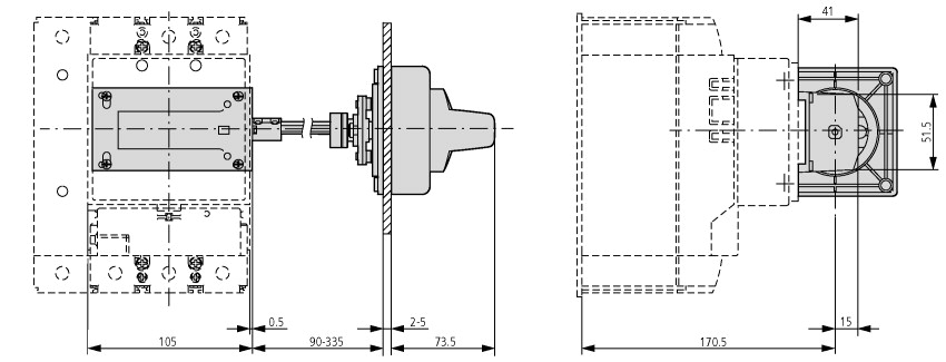 266645 Комплект для главного выключателя , управление справа от выключателя , 3P , NZM 2 (NZM2-XS-R)
