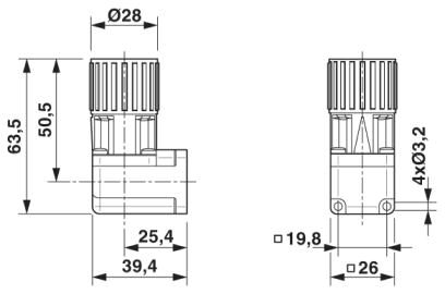 Phoenix contact 1607405 SF-5ES1N8AYW00 Приборный соединитель, передняя часть стенки, с накатанной гайкой
