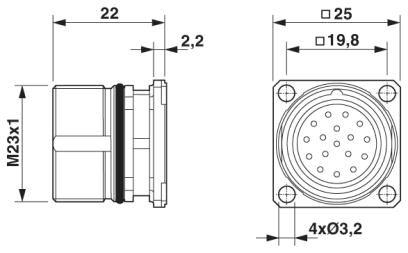 Phoenix contact 1624393 CA-19S1NE22S00 Аппаратн. соединитель, передняя стенка