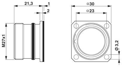 Phoenix contact 1590345 HC-26S1N122300 Аппаратн. соединитель, передняя стенка