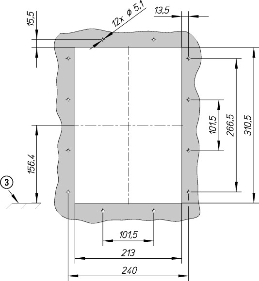 184138 Door sealing frame, IP41, AV (IZMX-DEG16-W-1)