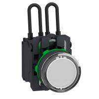 Schneider Electric XB5AW21B5 КН.С ПОДС.,С ЛАМПОЙ ТЕСТ, 24В, БЕЛ, ПЛ.