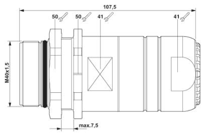 Phoenix contact 1605841 SM-7EP1N8AQ005 Проходная часть, задняя часть стенки
