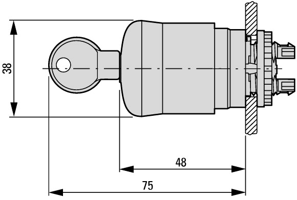 216879 M22-PVS Управляющая головка аварийной остановки с ключом MOELLER / EATON (арт.216879)