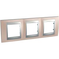Schneider Electric MGU66.006.096 UNICA TOP РАМКА 3-постовая, горизонтальная, АЛЮМИНИЙ/ОНИКС
