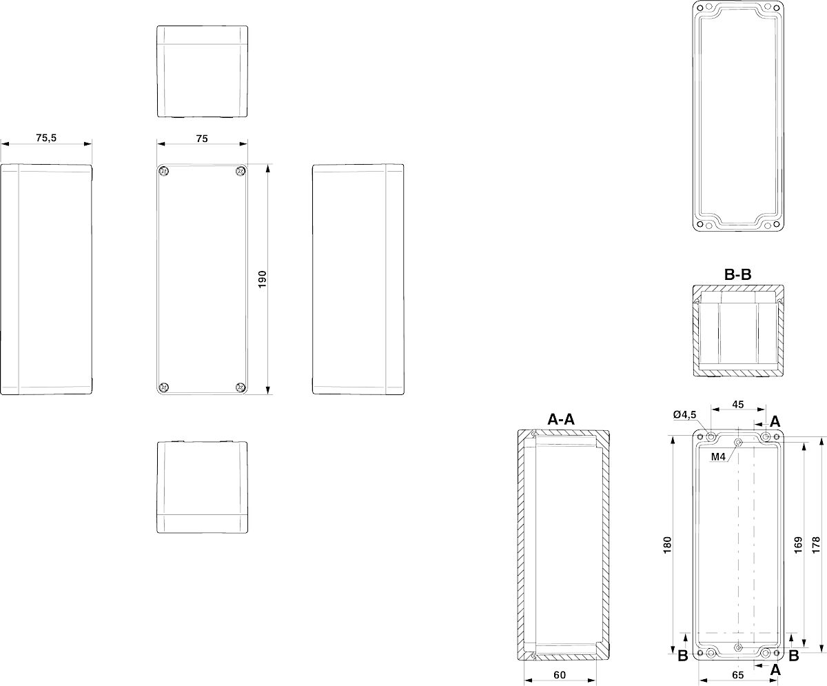 Phoenix contact 899344 E PE A 75X190X75 Клеммная коробка