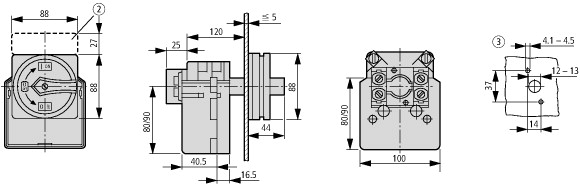 908110 Специальные выключатели, T5B, 63 A, Монтаж, 5 Модуль (модули) (T5B-5-SOND*/EA/SVB-SW)
