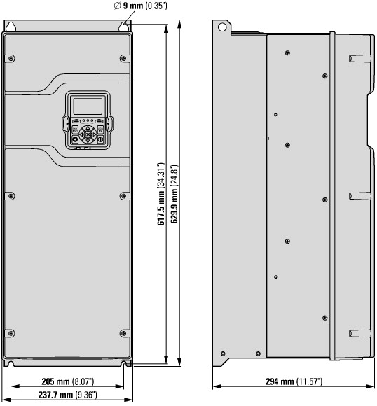 9701-4107-00P Преобразователь частоты DG1 3~/3~230В 75A 18,5кВт, IP54, фильтр ЭМС (DG1-32075FN-C54C)