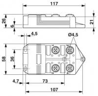 Phoenix contact 1516962 SACB-4/ 4- 5,0PUR SCO Коробка датчика и исполнительного элемента