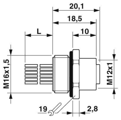 Phoenix contact 1411576 SACC-E-M12FS-17P-M16XL/0,5 Встраиваемые разъемы