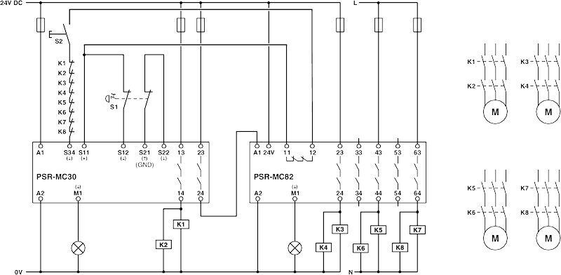 Phoenix contact 2702383 PSR-MC82-5NO-1NC-1DO-24DC-SP Модуль расширения