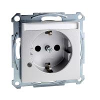 Schneider Electric MTN2303-0460 MERTEN МЕХАНИЗМ розетки с полем д/надписи и индикацией АЛЮМИНИЙ, QF SM