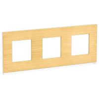 Schneider Electric NU600683 UNICA PURE рамка 3-поста, горизонтальная, КЛЕН/белый
