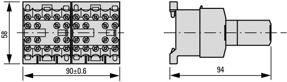 80728 Вспомогательное реле 3А,  управляющее напряжение 12В (DС), контакты 2НО+2НЗ, категория применения AC-15 (DILER-22-G(12VDC))