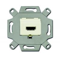 Механизм HDMI-розетки/разъёма, HDMI-type A, Full HD, 20 полюсов, цвет слоновая кость