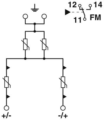 Phoenix contact 2905640 VAL-MB-T1/T2 1500DC-PV/2+V-FM Молниеотвод / разрядник для защиты от импульсных перенапряжений типа 1/2