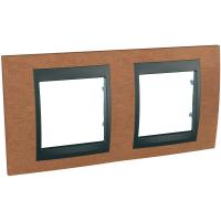 Schneider Electric MGU66.004.2M2 UNICA TOP РАМКА 2-постовая, горизонтальная, ГРАФИТ/ВИШНЯ